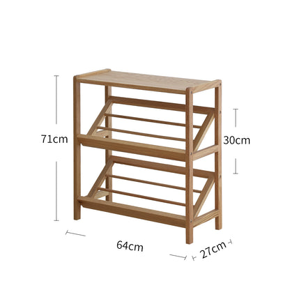 Slanted Wooden Shoe Rack