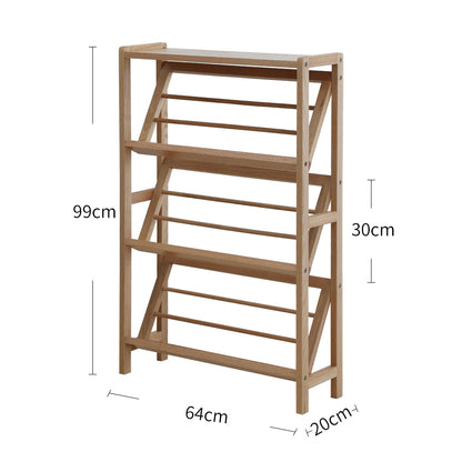 Slanted Wooden Shoe Rack