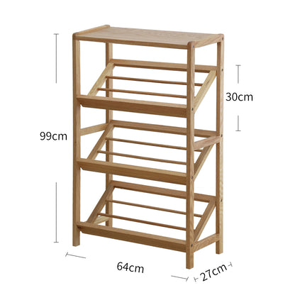 Slanted Wooden Shoe Rack