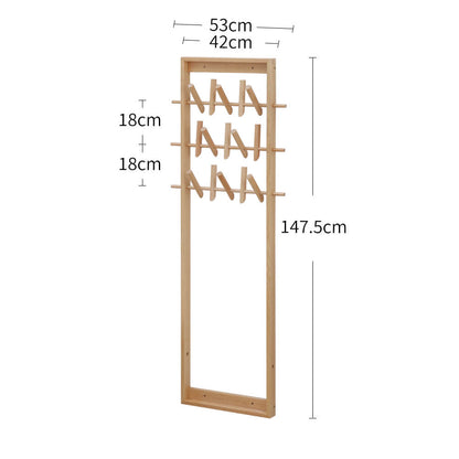 Beech Wall Mounted Clothing Rack