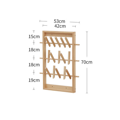 Beech Wall Mounted Clothing Rack