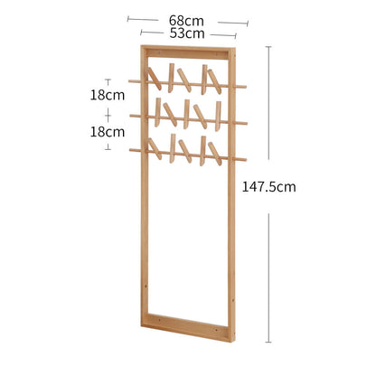 Beech Wall Mounted Clothing Rack