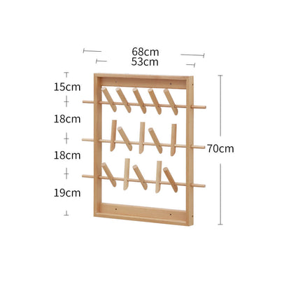 Beech Wall Mounted Clothing Rack