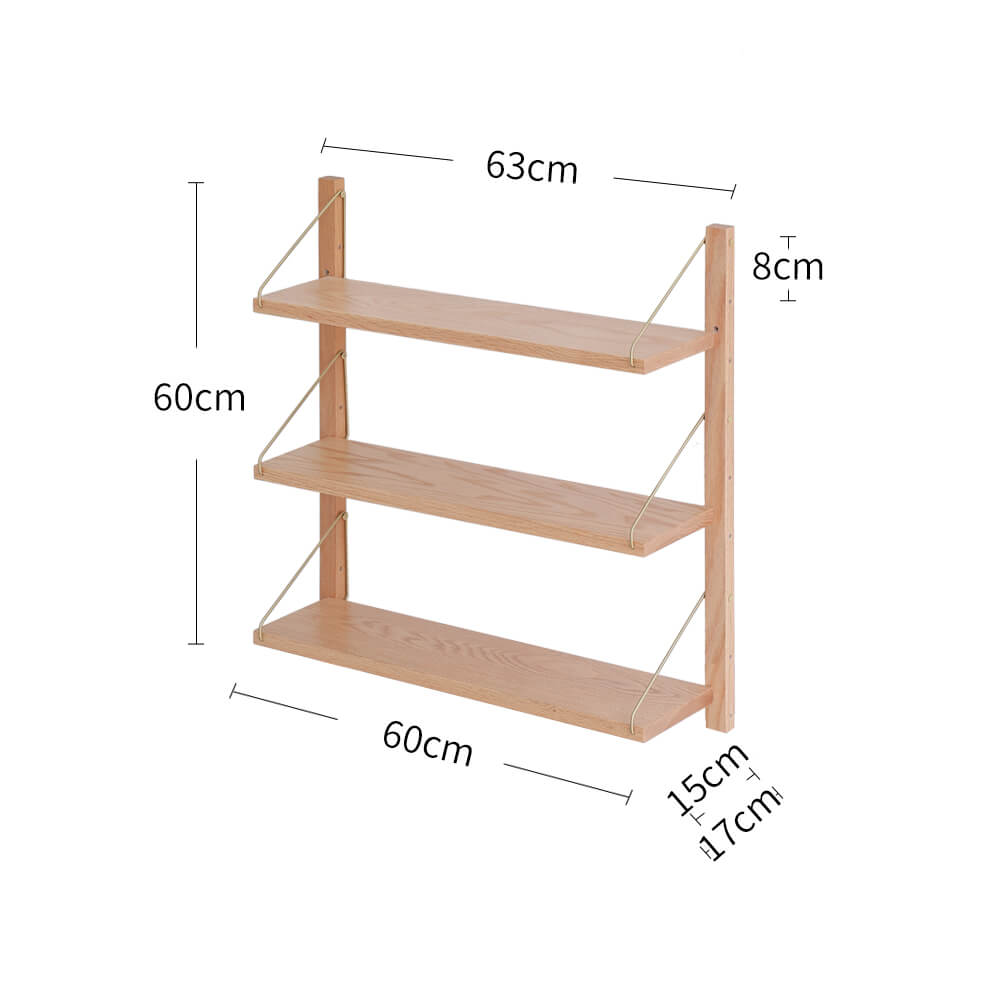 Multi-Tier Wall Flexible Display Shelf Unit Rack with solid wood construction and a sleek design