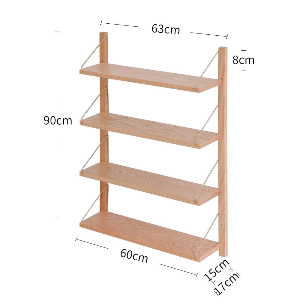 Adjustable solid wood Multi-Tier Wall Flexible Display Shelf Unit Rack with storage bins