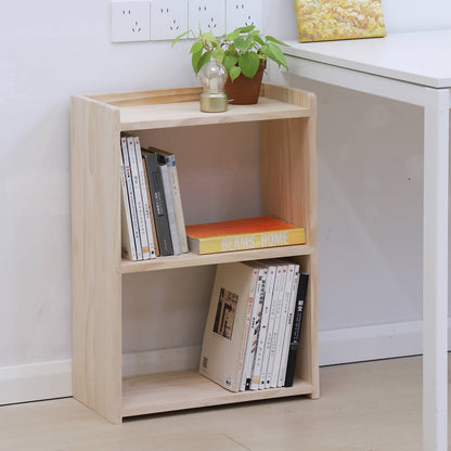 Natural Wood Desk Side Bookshelf