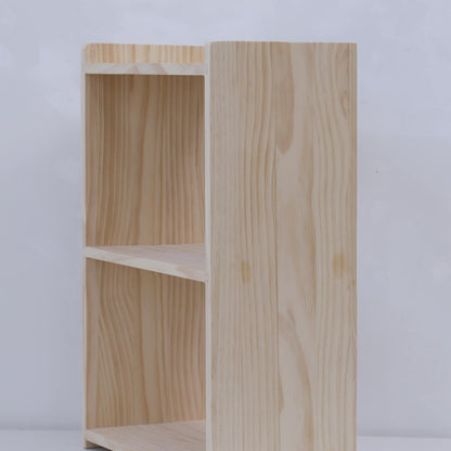 Natural Wood Desk Side Bookshelf