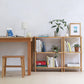 Tall Narrow Shelving Unit with Books and Plants

