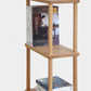 Solid Wood Tall Narrow Shelving Unit Side View

