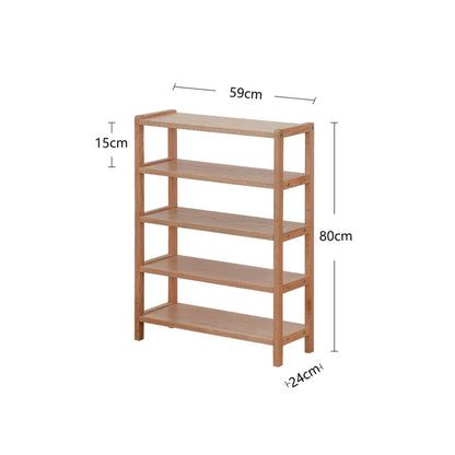 red oak wood 4-tier long 