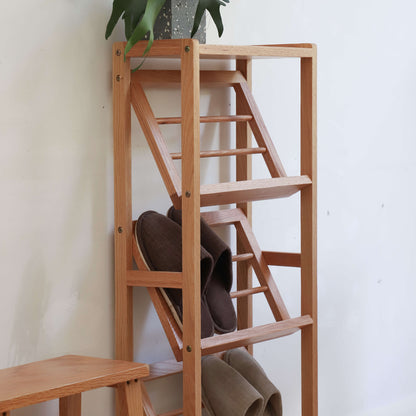 Slanted Wooden Shoe Rack