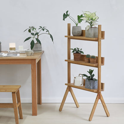 Wood Plant Display Shelf