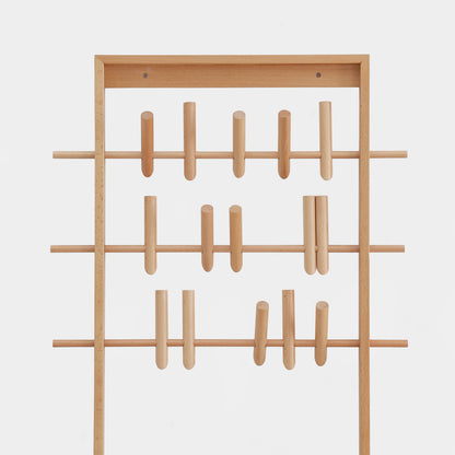 Beech Wall Mounted Clothing Rack