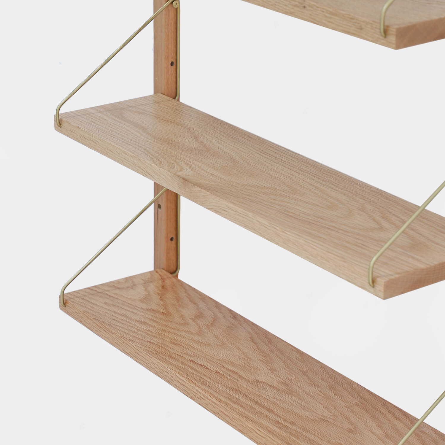 Multi-Tier Wall Flexible Display Shelf Unit Rack made of solid wood with a rich grain pattern