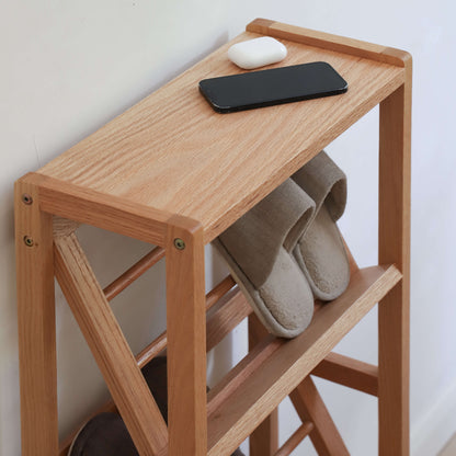 Slanted Wooden Shoe Rack