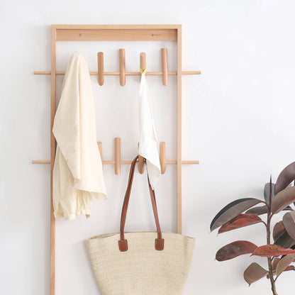 Beech Wall Mounted Clothing Rack