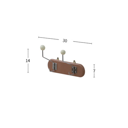 brown beech wood 2hooks rack