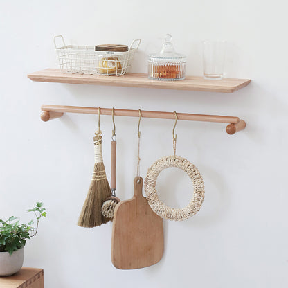 wooden shelves