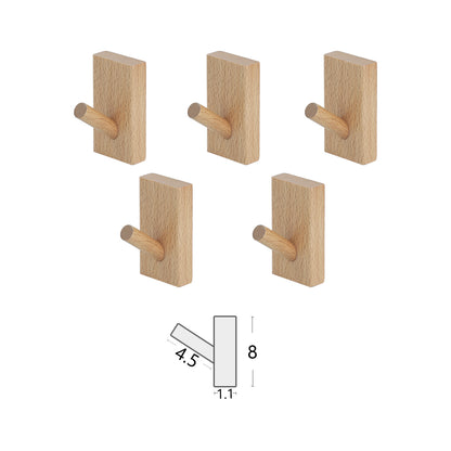 Solid Wood Hooks Rack