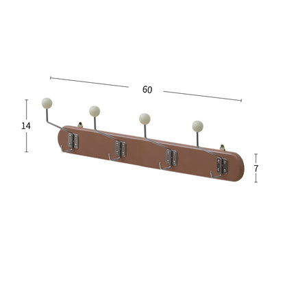 brown beech wood 4hooks rack